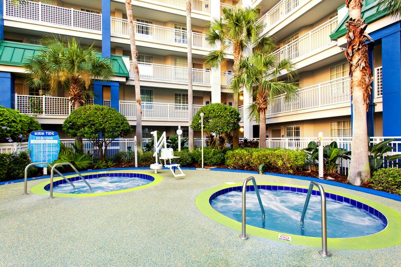 Relax in one of our hot tubs after a long day at the theme park