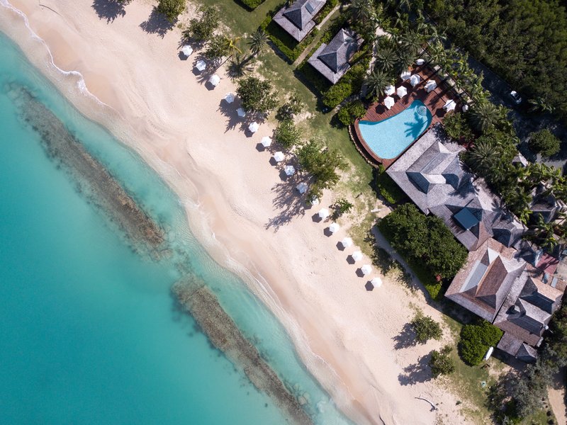 Aerial View Beach and Reef