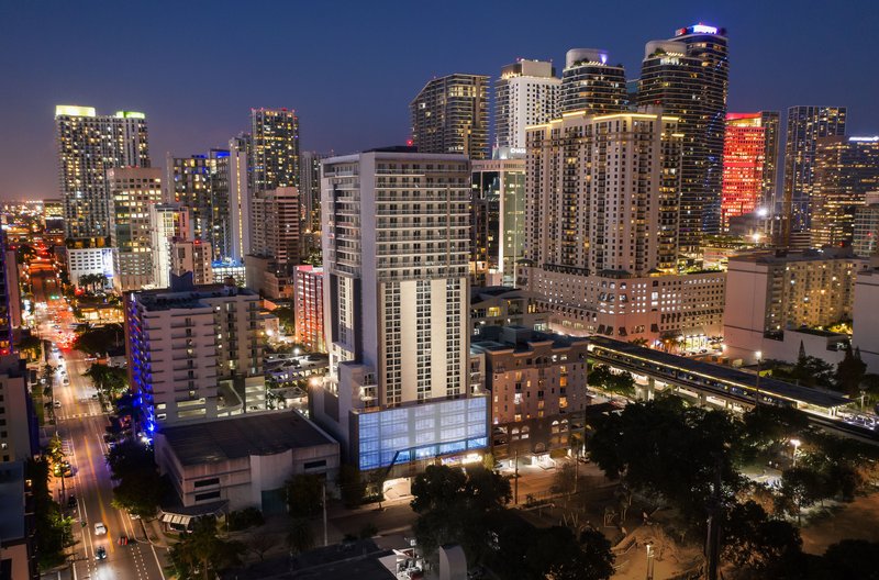 The Brickell has a beautiful night view.