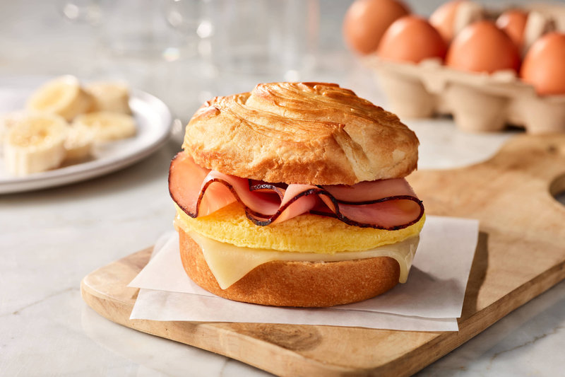 Egg, Ham & Cheese on Croissant Roll